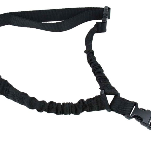 TacFire SL002B One Point Sling Black Nylon 30"-40" OAL Adjustable Double Bungee Rifle