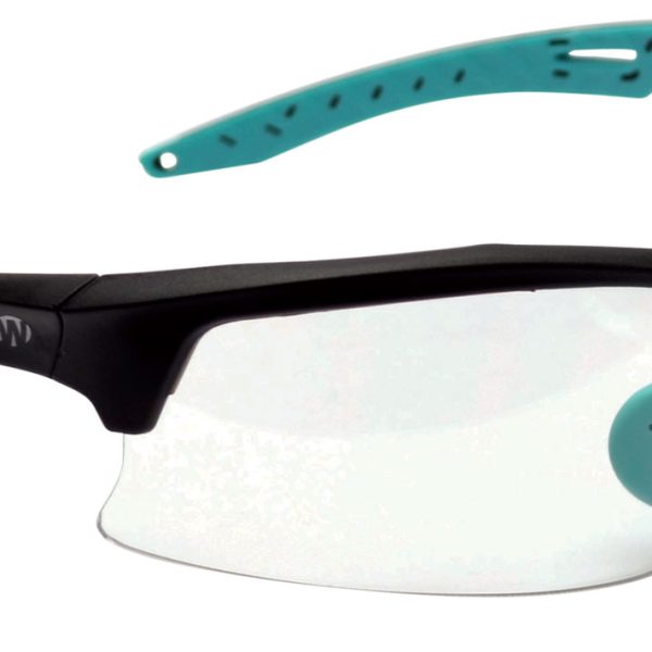 Walker's GWPTLSGLCLR Sport Glasses  Adult Clear Lens Polycarbonate Black with Teal Accents Frame
