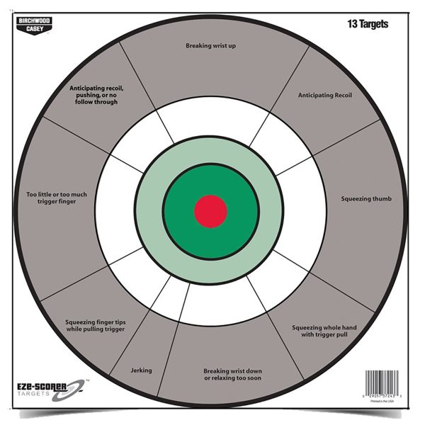 Birchwood Casey 37245 EZE-Scorer  12" Bullseye Paper Hanging Gray/White 13 Per Pkg