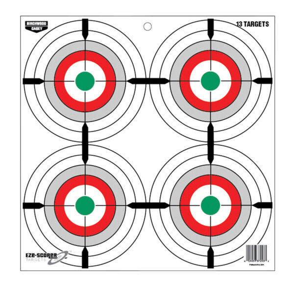 Birchwood Casey 37253 EZE-Scorer  12" Bullseye Paper Hanging Multi-Color 13 Per Pkg
