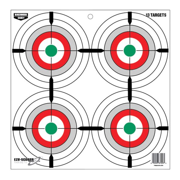 Birchwood Casey 37253 EZE-Scorer  12" Bullseye Paper Hanging Multi-Color 13 Per Pkg