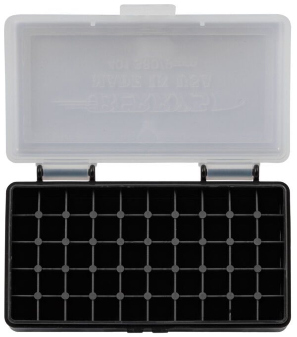 Berry's 71933 Ammo Box  9mm/380ACP Clear/Black Polypropylene 50rd