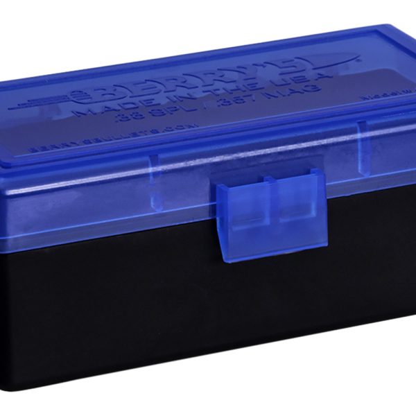 Berry's 36713 Ammo Box  38Special/357Mag Blue/Black Polypropylene 50rd