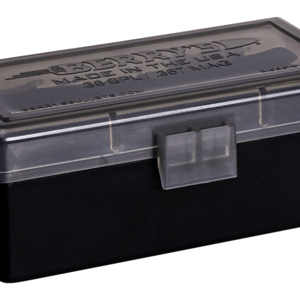 Berry's 92948 Ammo Box  38Special/357Mag Smoke/Black Polypropylene 50rd