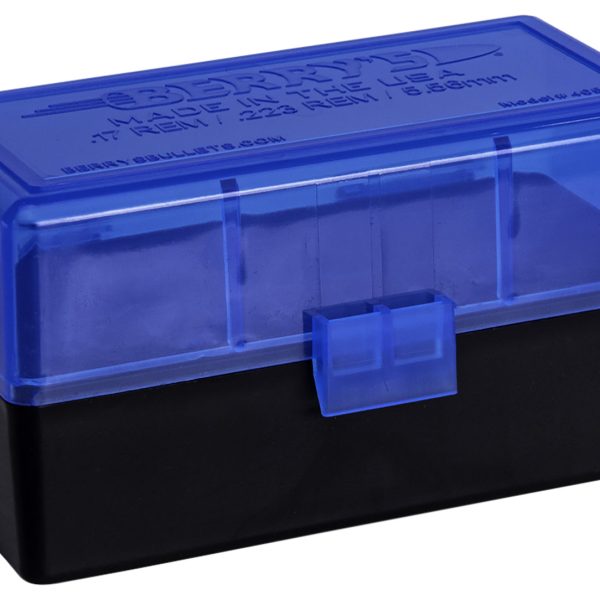 Berry's 44661 Ammo Box  223Rem/5.56NATO Blue/Black Polypropylene 50rd