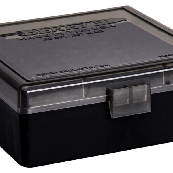 Berry's 75321 Ammo Box  38Special/357Mag Smoke/Black Polypropylene 100rd