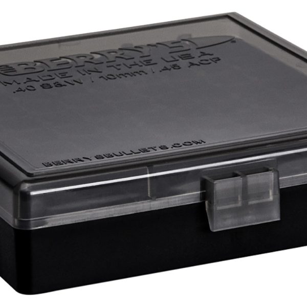 Berry's 92199 Ammo Box  40S&W/45ACP Smoke/Black Polypropylene 100rd
