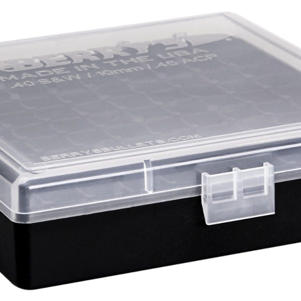 Berry's 16678 Ammo Box  40S&W/45ACP Clear/Black Polypropylene 100rd