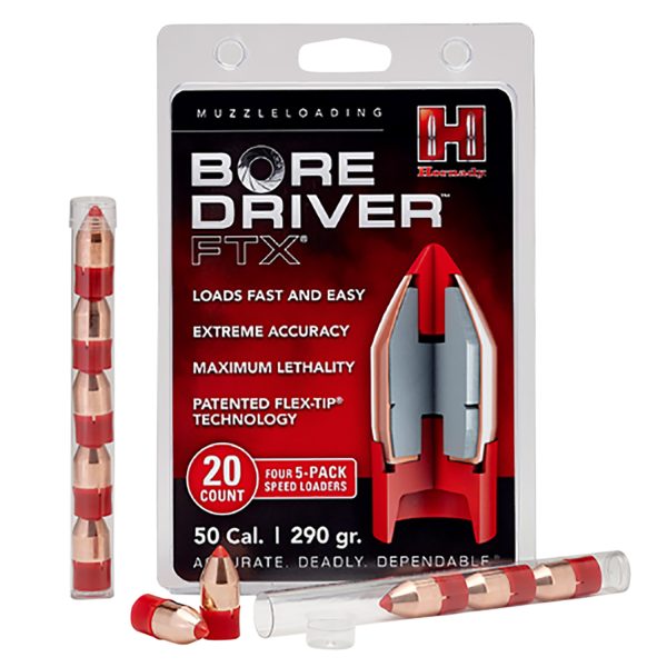 Hornady 67713 Bore Driver FTX 50Cal Flex Tip eXpanding 290gr 20 Per Box/10 Case