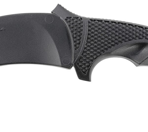 Cold Steel CS92R49 Karambit Rubber Trainer 4" Fixed Plain Black Santoprene Blade/Black Deep Checkered w/Ring Pommel Santoprene Handle