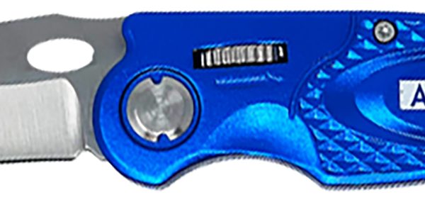 AccuSharp 701C Sport  3" Folding Plain Stainless Steel Blade/Blue Anodized Aluminum Handle Includes Belt Clip