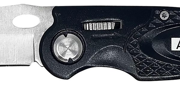 AccuSharp 703C Sport  3" Folding Plain Stainless Steel Blade/Black Anodized Aluminum Handle Includes Belt Clip