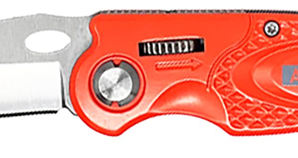 AccuSharp 709C Sport  3" Folding Plain Stainless Steel Blade/Blaze Orange Anodized Aluminum Handle Includes Belt Clip