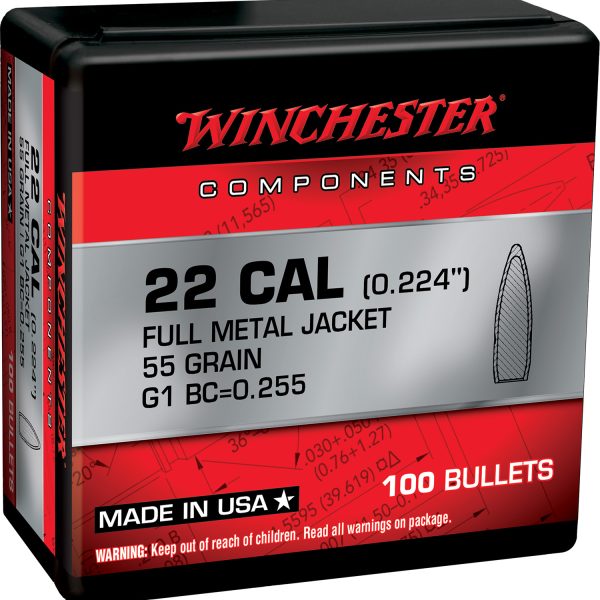 Winchester Ammo WB556MC55X Centerfire Rifle 5.56x45mmNATO 55gr Full Metal Jacket Boat Tail 100 Per Box/10 Case