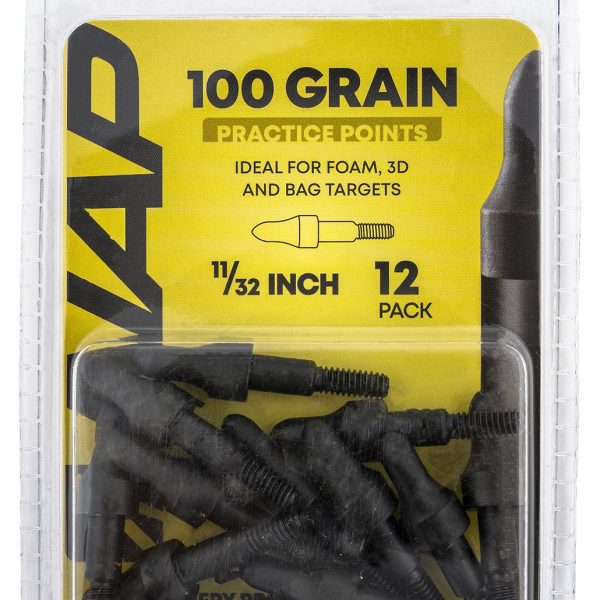 NAP NAP60P3DP1132 3D Practice Points Field Tips Fixed 100 GR Black/ 12 Pack