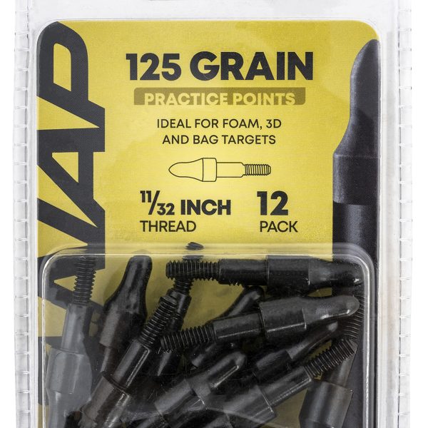 NAP NAP60P3DP1132X 3D Practice Points Field Tips Fixed 125 GR Black/ 12 Pack