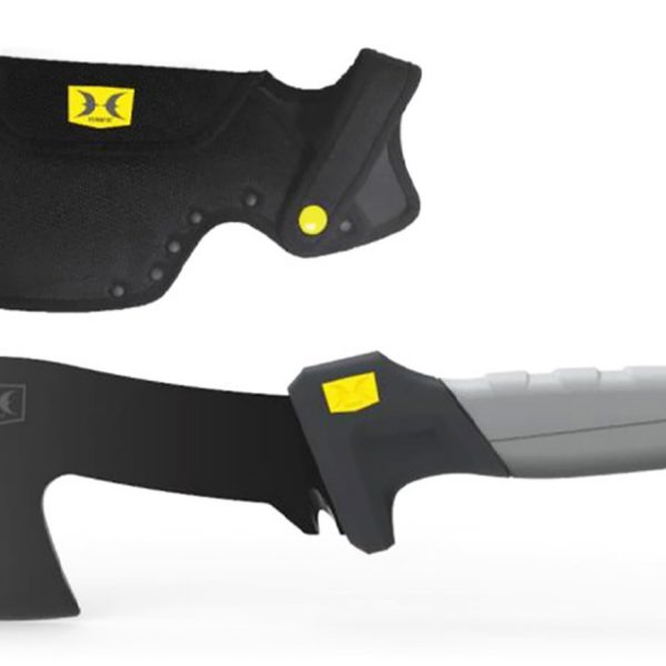 Hawk HWKHATCH Hatchet  2.50" Stainless Steel Axe Style Blade w/Black TiNi Finish, Black/Gray GRN w/Rubber Overlay Handle, 9.46" Long