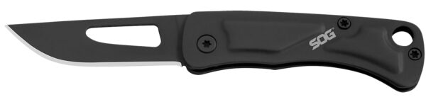 S.O.G SOG-CE1002-C Centi I 1.40" Folding Straight Back Plain Black Hardcased Stainless Steel Blade/Black Stainless Steel Handle
