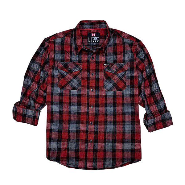 Hornady Gear 32194 Flannel Shirt  XL Red/Black/Gray,  Cotton/Polyester, Relaxed Fit Button Up