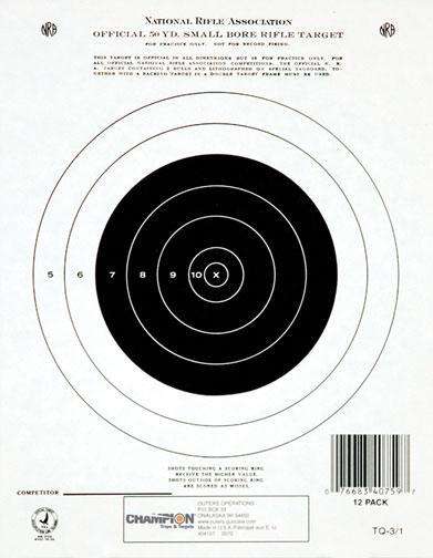 CHAMPION NRA TARGET GTQ31 50TD SINGLE BULLSEYE 12PK ( 12 PER CASE )