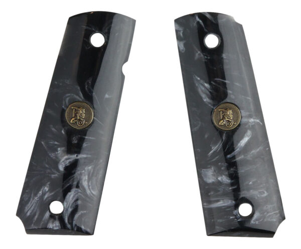 Pachmayr 62000 Custom Grip Black Simulated Pearl Panels for 1911 with Ambidextrous Safety