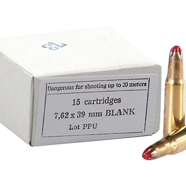 PPU PPB739 Blank Ammo  7.62x39mm 15 Per Box/96 Case