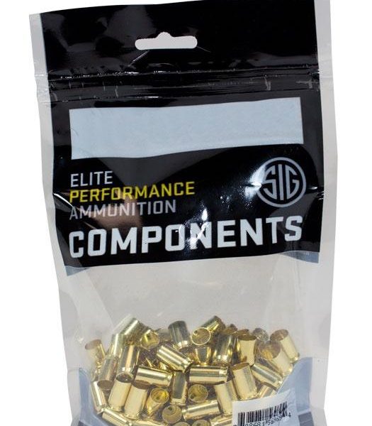 Sig Sauer Unprimed Brass Handgun Cartridge Cases 9mm Luger 100/ct
