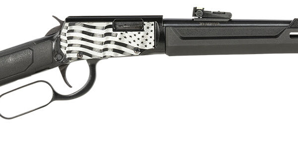Rossi RL22181SYEN11 Rio Bravo  Lever Action 22 LR 15+1 18" Round Barrel, Black, Polished US Flag Engraved Rec, Synthetic Stock, Fiber Optic Sights