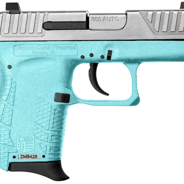 Diamondback DB0100E092 DB380 Gen4 Micro-Compact Frame 380 ACP 6+1, 2.80" Stainless Steel Barrel, Nickel Boron Serrated Stainless Steel Slide, Mint Polymer Frame w/Beavertail & Grip