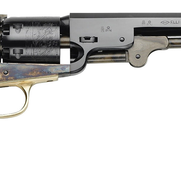 Pietta PF51CH44712 1851 Navy 44 Cal 7.50" 6rd Color Case Hardened Frame, Blued Cylinder & Octagon Barrel, Walnut Grip