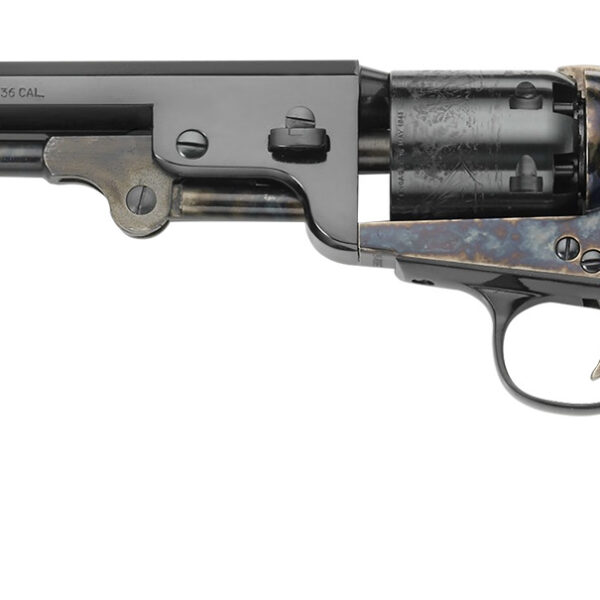 Pietta PF51CHS36712 1851 Navy London 36 Cal 6rd 7.50" Blued Octagon Barrel, Blued Cylinder, Color Case Hardened Steel Frame, Walnut Grip, Exposed Hammer