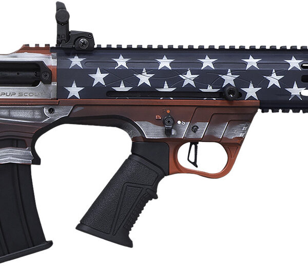 Citadel FRPS1218USA Pup Scout 12 Gauge Semi-Auto 3" 5+1 18.50" Steel Barrel, USA Flag Picatinny Rail Aluminum Receiver, Picatinny Handguards, Adj Cheek Riser Synthetic Stock, Black Polymer Grip