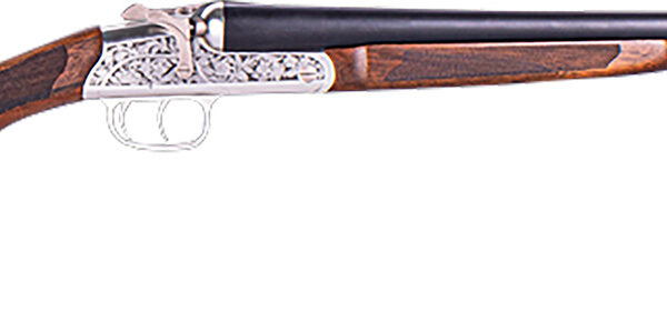 ATI ATIGKOF12RP26 Road Agent Prime 12 Gauge Break Open 2rd 26" Black Side By Side Barrel, Silver Engraved Aluminum Receiver, Fixed Turkish Walnut Stock