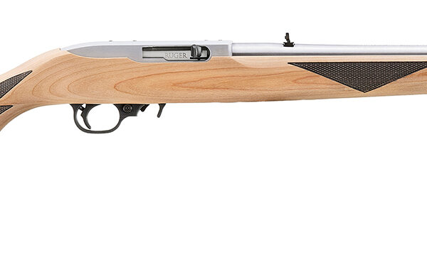 Ruger 31229 10/22 Sporter 22 LR 10+1 18.50" Clear Satin Stainless Steel Barrel, Natural w/Black Checkering Wood Stock