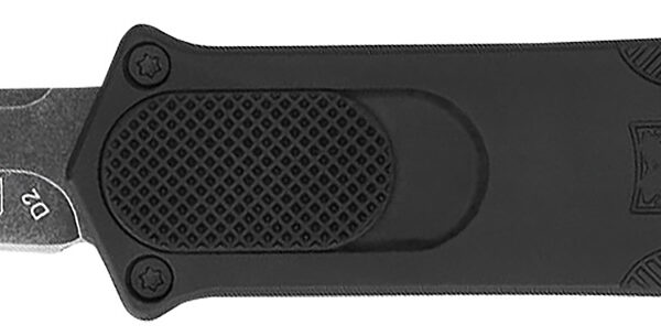 CobraTec Knives CALI952BLKTNS 952 *CA Compliant 1.75" OTF Tanto Plain Stonewashed D2 Steel Blade, 3" Black Anodized Aluminum Handle