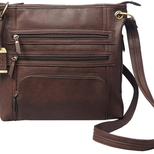 Bulldog BDP039 Cross Body Purse w/Holster Brown Leather Most Sm Pistols & Revolvers Ambidextrous Hand