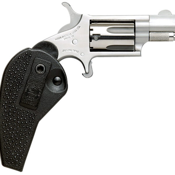 North American Arms 22MSHG Mini-Revolver Compact Frame 22 WMR 5 Shot 1.13" Stainless Steel Barrel, Frame & Cylinder, Black Synthetic Holster Grip, Exposed Hammer