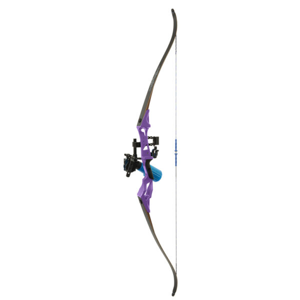 Fin Finder Bank Runner Bowfishing Recurve Package with Winch Pro Bowfishing Reel Purple 35 lbs. RH