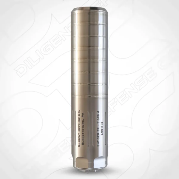 Diligent Defense Co Enticer S-Ti, 7.62mm, Raw Ti Finish, Suppressor