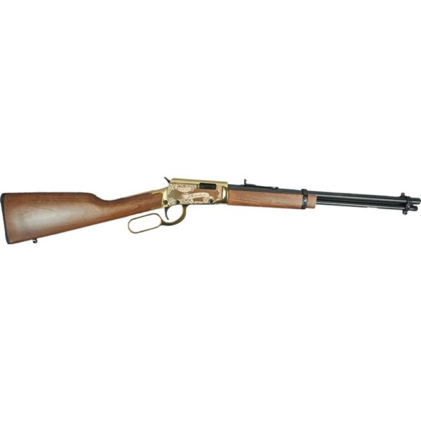 Rossi Rio Bravo "Wild Bill Hickok" Lever Action Rifle 22 LR 15rd Capacity 18" Barrel Gold Finish/Hardwood Stock