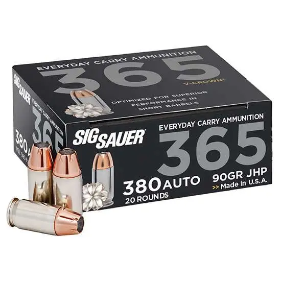 Sig-Sauer .380 ACP 90gr V-CROWN – 20rd