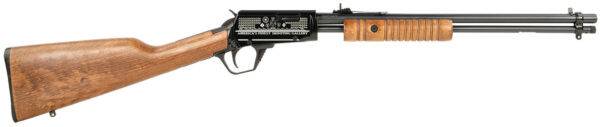 Rossi RP22181WDEN07 Gallery  Full Size 22 LR 15+1, 18" Polished Black Steel Barrel, Polished Black w/Engraving Steel Receiver, Hardwood Fixed Stock, Right Hand